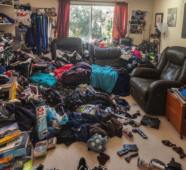 cluttered room